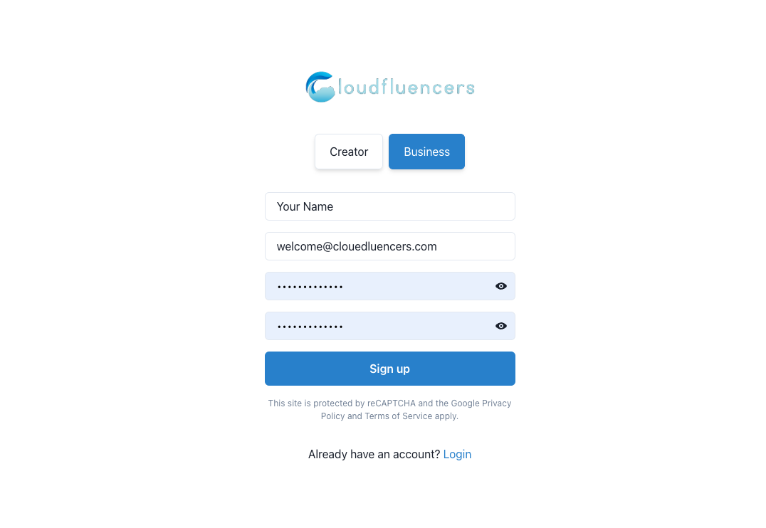 Sign Up & Create Your Company Profile